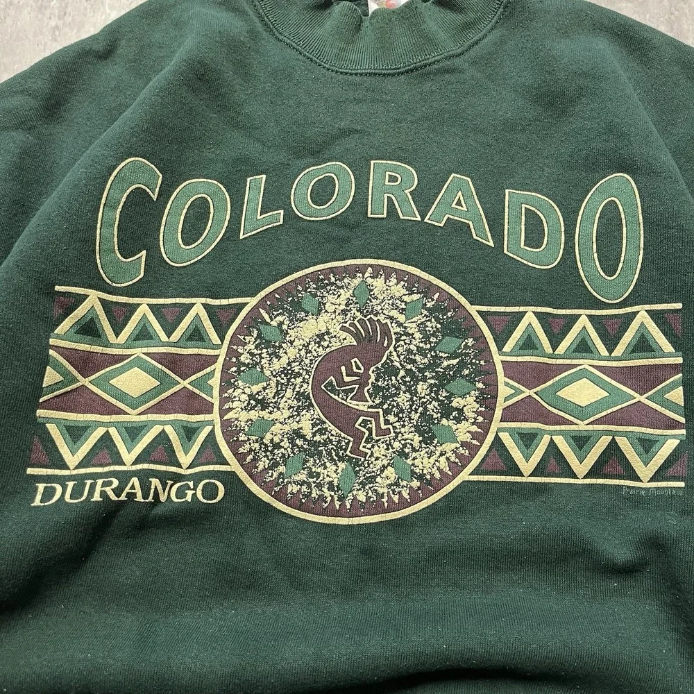 Vintage 90'S Fruit Of The Loom Colorado Green Made In U.S Durango Size Xl Mens - Picture 2 of 9